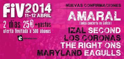 Amaral, Los Coronas y Eagulls al Festival Independiente de Vilalba (FIV)