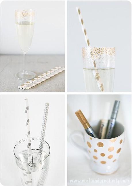 DIY....DECORA LAS COPAS PARA NOCHE VIEJA