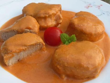 Solomillo en salsa de almendras