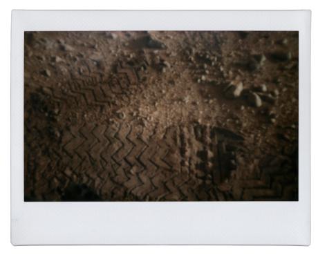 Wheel track left by the rover Mars