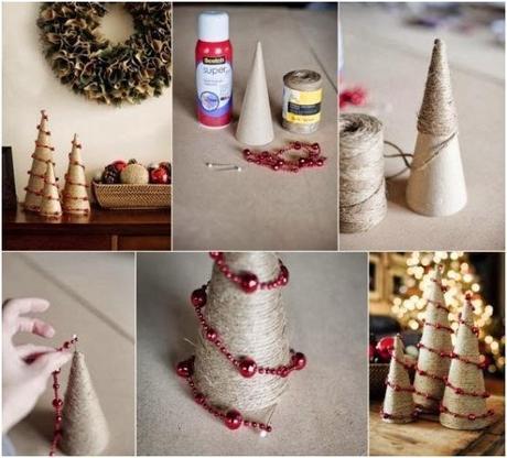 estilo nórdico escandinavo diy nochebuena navidad diy mini arboles de navidad diy deco navidad diy adornos navidad decoración navideña centros de mesa inspiración navidad blog decoración nordica escandinava adornos navidad papel tela cartulina 