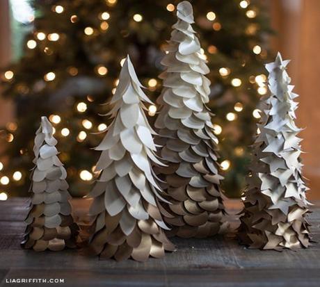 estilo nórdico escandinavo diy nochebuena navidad diy mini arboles de navidad diy deco navidad diy adornos navidad decoración navideña centros de mesa inspiración navidad blog decoración nordica escandinava adornos navidad papel tela cartulina 