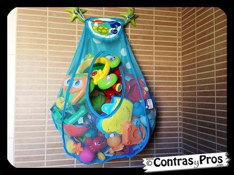 … de la malla recoge-juguetes para el baño Malla para bañera