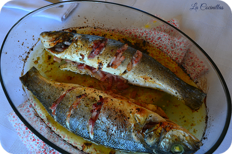 Lubina rellena al horno