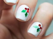 Uñas decoradas Navidad Nail hojas acebo