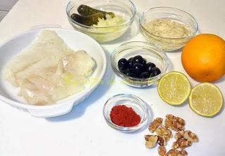 Tartar de bacalao con salsa tártara y naranja