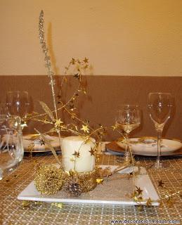 Lindas mesas navideñas en dorado