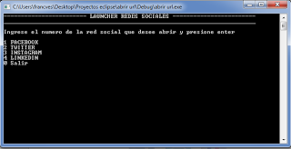 Launcher de redes sociales (facebook, twitter, instagram, linkedin) desarrollado en c++.