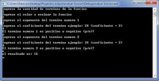 Aplicacion para evaluar funciones polinomicas con exponentes enteros hecha en c++. Aplicacion para evaluar funciones polinomicas con exponentes enteros hecha en c++.