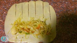 Croissants Salados rellenos de: Filete de pescado y verduras. Croissants Salados rellenos de: Filete de pescado y verduras.