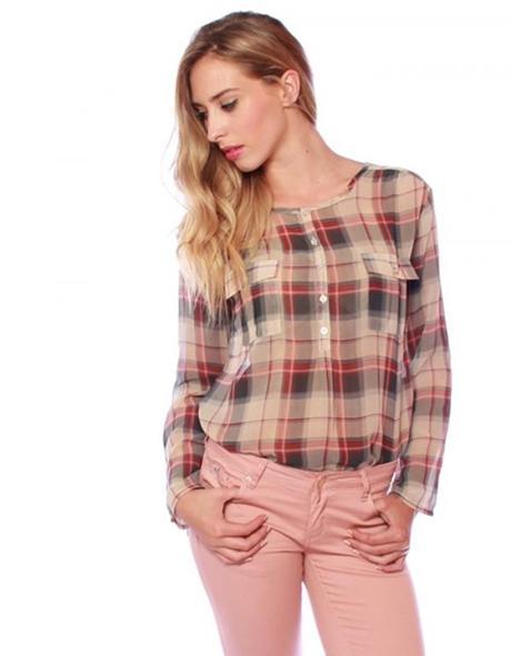 camisa de cuadros rosa pastel