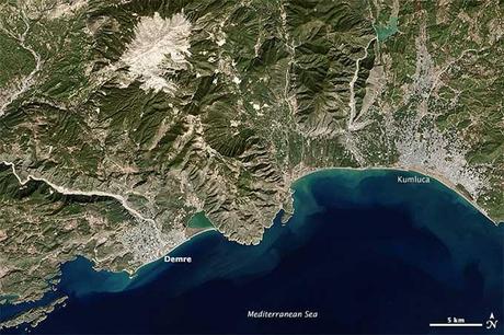 Demre, Turquía desde satélite