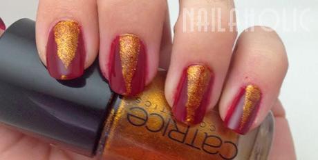 Tutorial - Christmas nails: Goldness