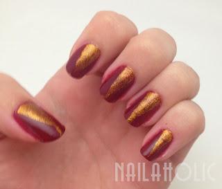 Tutorial - Christmas nails: Goldness