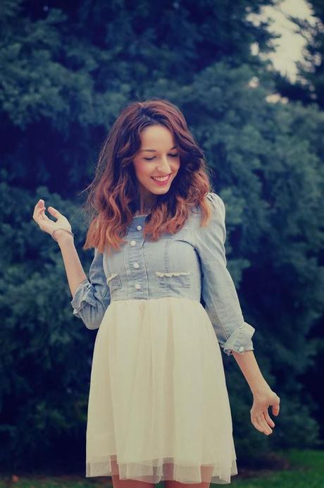 VESTIDO DENIM Y TUL PARA MI LOOK DE NOCHEBUENA