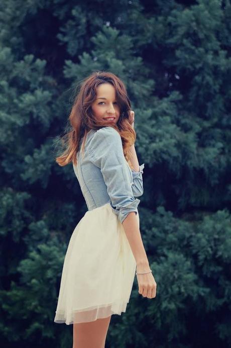 VESTIDO DENIM Y TUL PARA MI LOOK DE NOCHEBUENA