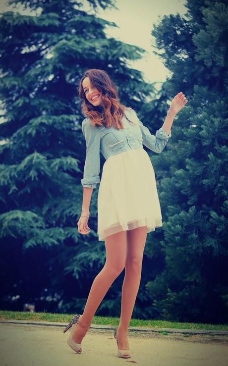 VESTIDO DENIM Y TUL PARA MI LOOK DE NOCHEBUENA