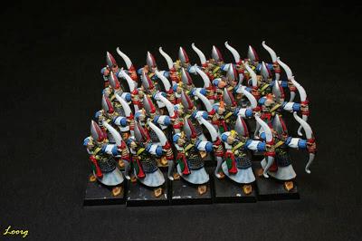 Regimiento de arqueros altos elfos de la 4ª edición de Warhammer Fantasy Battle