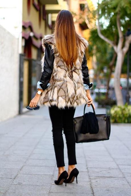 Fur Vest and Leather