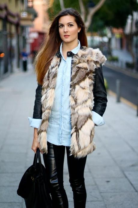 Fur Vest and Leather