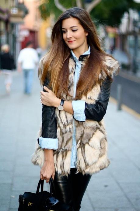 Fur Vest and Leather