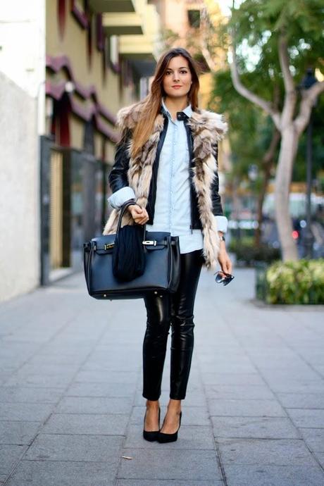 Fur Vest and Leather