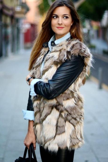 Fur Vest and Leather