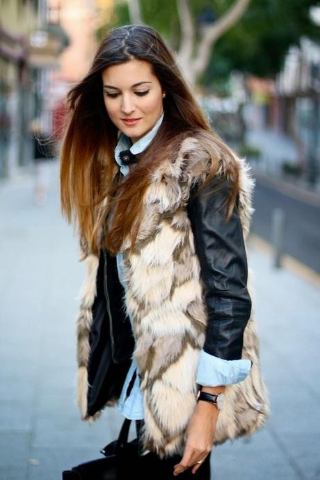 Fur Vest and Leather