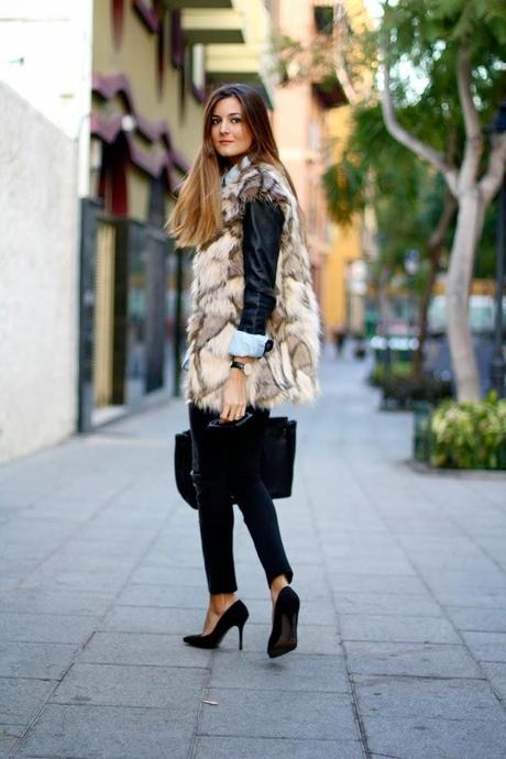 Fur Vest and Leather