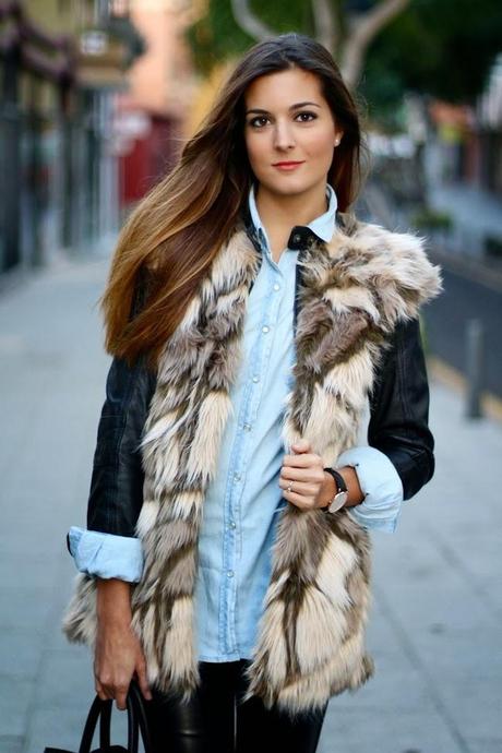 Fur Vest and Leather