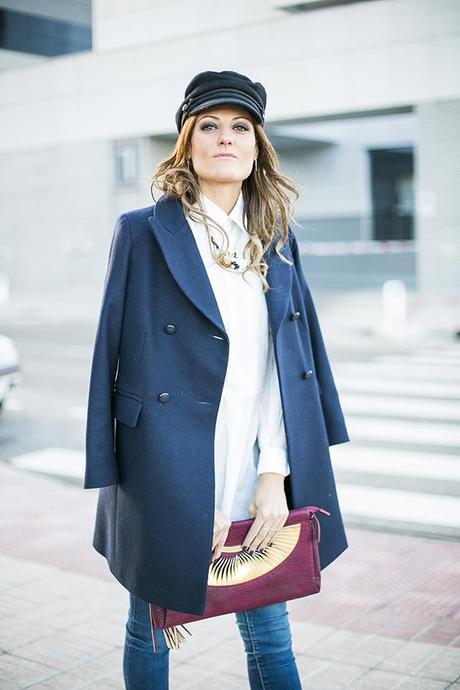 OUTFITS, whiz, navy coat, burgundy, bdba, hm, dime que me quieres, essie, andres gallardo, cristina blanco, guiadeestilo, spanish fashion blog