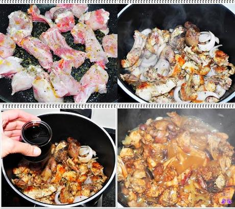 CONEJO EN SALSA PEDRO XIMENEZ