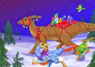 Una de dinosaurios navideños...