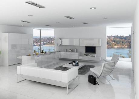 Lindas cocinas integradas con la sala