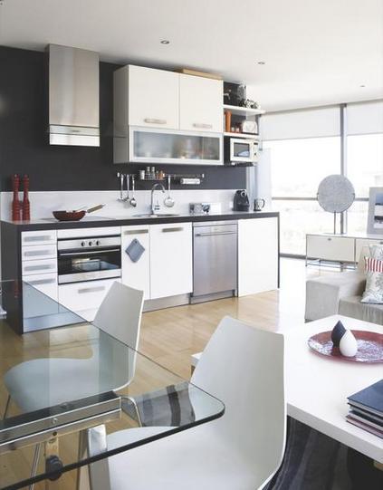 Lindas cocinas integradas con la sala