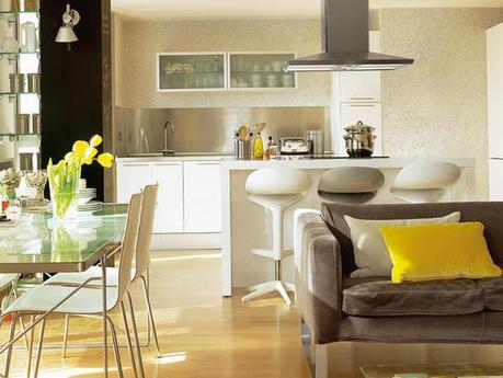 Lindas cocinas integradas con la sala