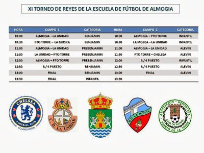 HORARIOS DEL XI TORNEO DE REYES DEL AYTO DE ALMOGIA