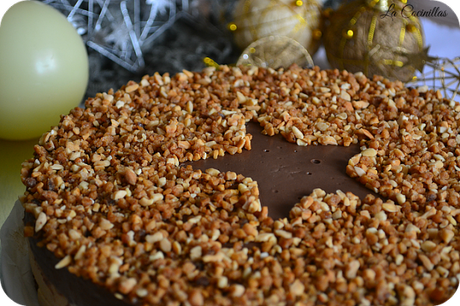 Tarta de turron y chocolate facil para navidad