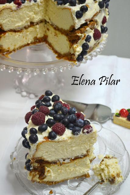 Tarta de Queso de dos pisos con Frutos Rojos
