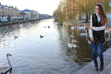 Fur vest, white shirt and bangle with quote Image Hosted by ImageShack.us