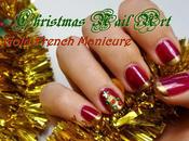 Christmas Nail Gold French Manicure