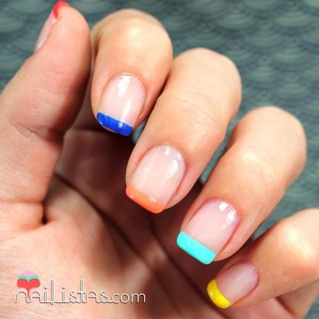 Manicura francesa de colores