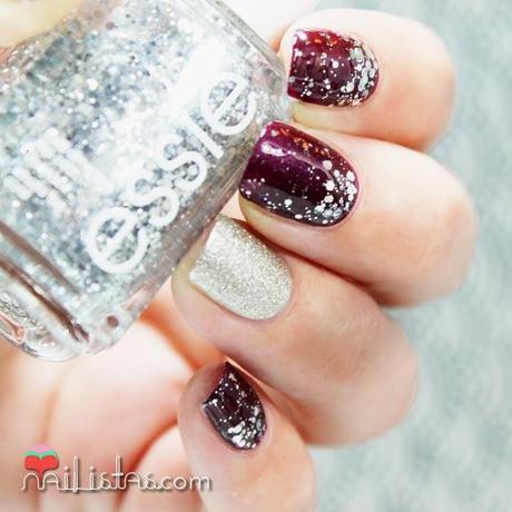 Uñas decoradas con degradado de purpurina