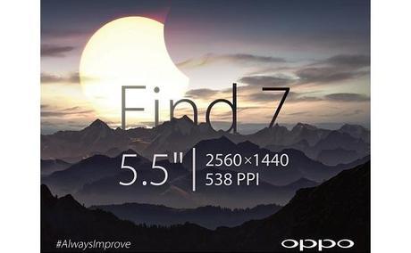 Oppo Find 7 con pantalla de 5.5 pulgadas y resolución de 1440x2560 find 7 Oppo Find 7 con pantalla de 5.5 pulgadas y resolución de 1440x2560
