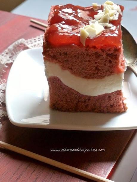 Tarta Ondulada Roja y Blanca