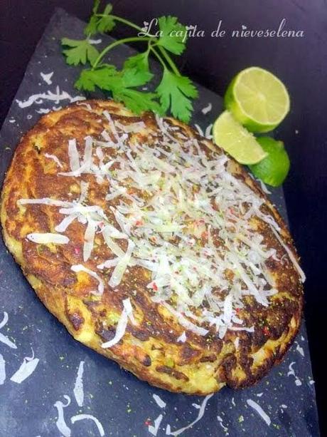 Tortilla de cebolla y jengibre al aroma de lima