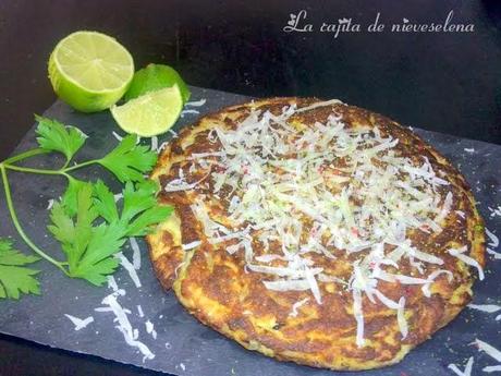 Tortilla de cebolla y jengibre al aroma de lima