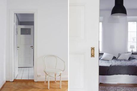 suelos de madera de roble puertas correderas dobles estilo nórdico escandinavo vintage decoración sencilla nórdica decoración renovación pisos segunda mano decoración nórdica escandinava decoración en blanco blog interiores escandinavos blog decoración interiores nórdicos 