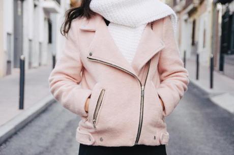 PINK WOOL BIKER