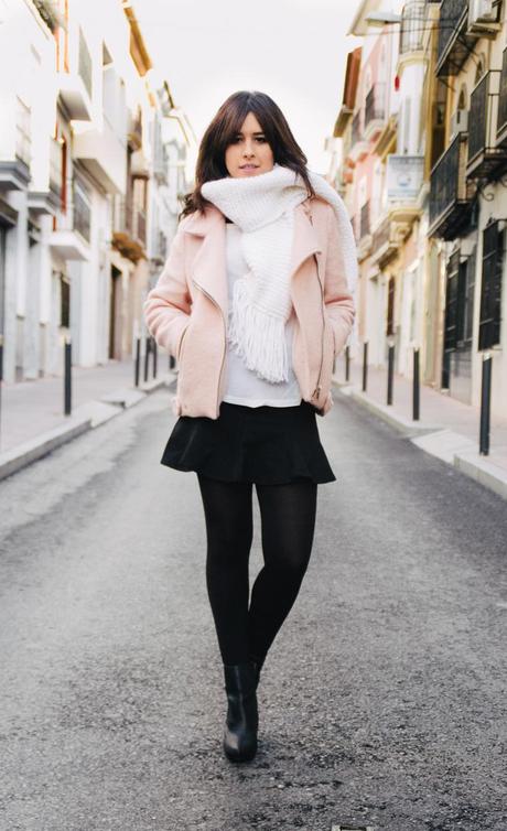 PINK WOOL BIKER